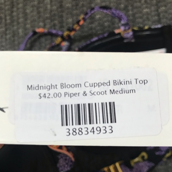 MINKPINK Midnight Bloom Cupped Bikini Top Medium - Picture 4 of 4